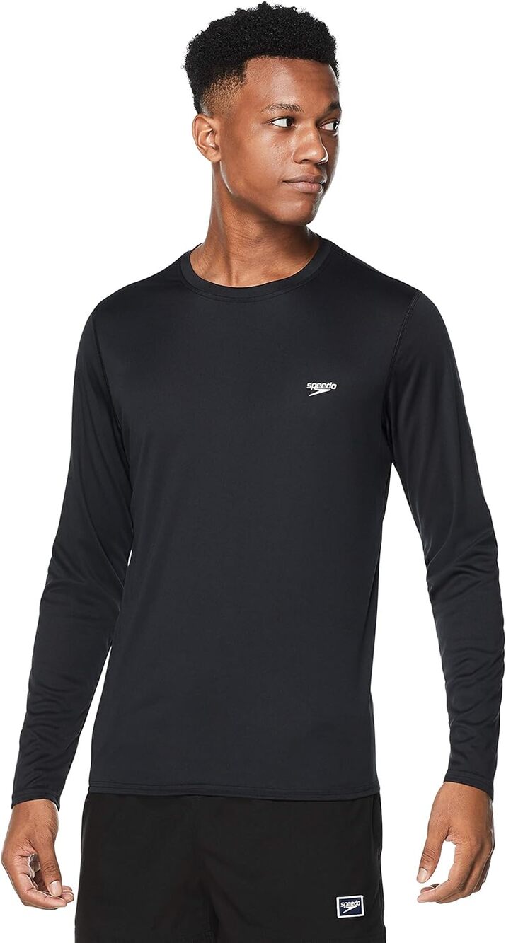 Mens Black Speedo Long Sleeve Shirt